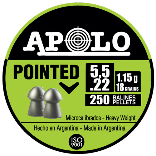 Apolo Pellets Hatsan APOLO 22 Pointed 18 GRAIN 250 PACK