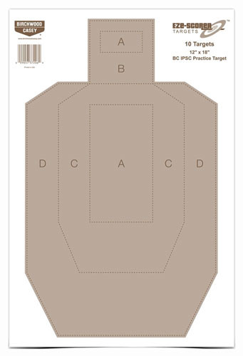 Birchwood Casey B/C Target Eze-scorer 12"X18" IPSC Practice 10 Targets