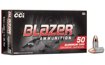 Blazer Ammunition 9mm 115GR FMJ 50/1000