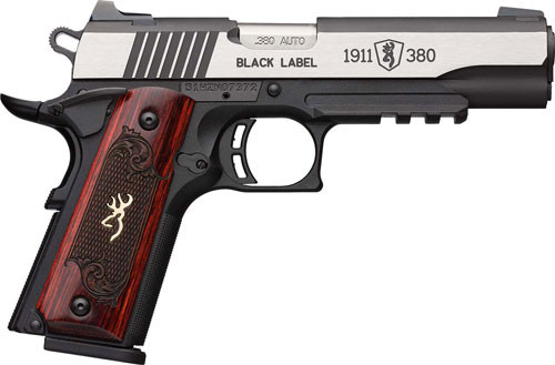 Browning 1911-380 BLACK LABEL Medallion PRO 4.25"Fixed Sights With RAIL