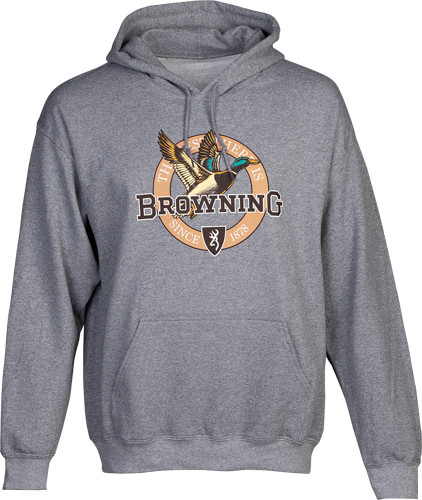 Browning Hoodie Vintage Emblem Greenhead Heather GRAY Xlarge