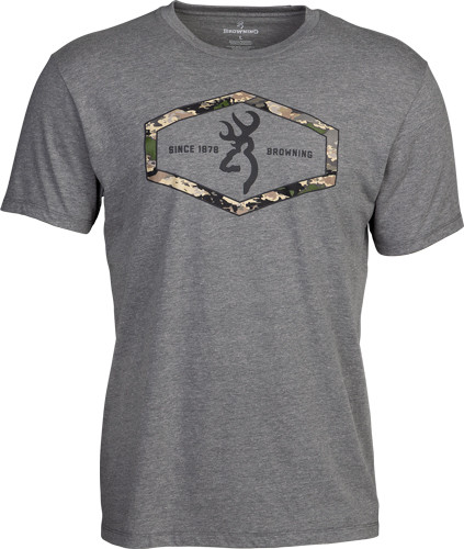 Browning Stainless Steel T-shirt Browning Hexlock Heather GRAY Xlarge