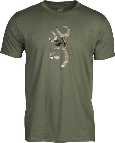 Browning Stainless Steel T-shirt CAMO Buckmark Green/ovix Xlarge
