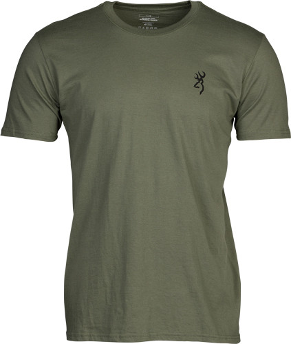 Browning Stainless Steel T-shirt Emblem Military GREEN Xlarge