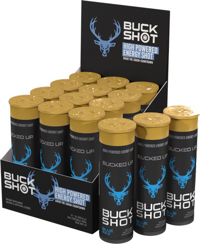 Bucked Up UP 2OZ Energy SHOTS BLUE RAZ 2-12 PACKS