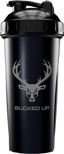 Bucked Up UP Shaker 28OZ BLACK & GRAY LOGO BPA FREE
