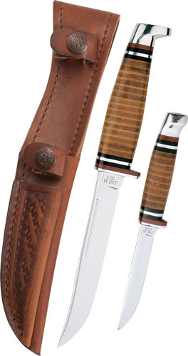 Case Knives Knives Leather Hunter TWO KNIFE SET & Leather Sheath
