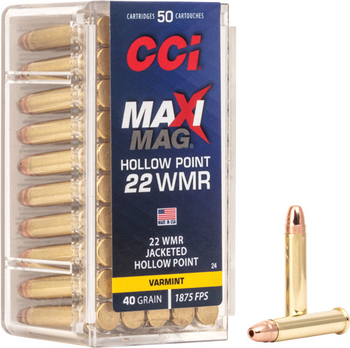 Cci Maxi-mag 22WMR 40GR JHP 1875FPS 50RD 40BX/Case