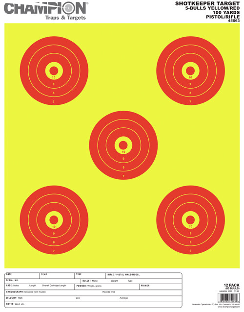 Champion Scorekeeper 5 Large Bullseye TRGTS YELLOW/Red 12-P
