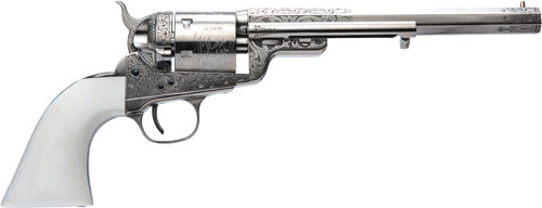 Cimarron 1851RM WB Hickok 38SPL 7.5" Fixed Sights Nickel Engraved