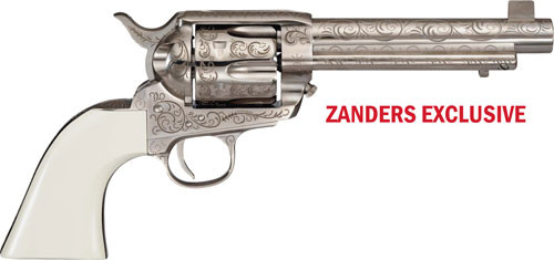 Cimarron BAT Masterson 357MAG PW Fixed Sights 5.5" Engraved Nickel