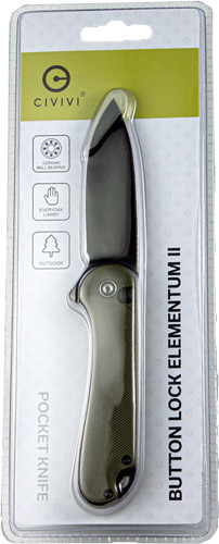 Civivi KNIFE Elementum II 2.96 " Olive Drab GREEN G10/Black CLAM PACK