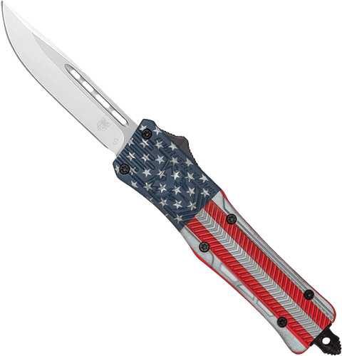Cobratec Knives Medium CTK1 OTF American FLAG 3" DROP POINT