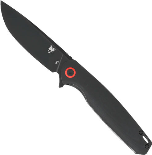 Cobratec Knives RATH 3.5" Folder BLACK D2 BLACK BLADE