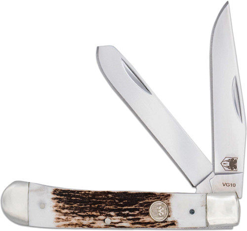 Cobratec Knives Trapper TWO BLADE G-10 STAG/Stainless Steel SLIP JOINT