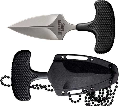 Cold Steel STEEL SAFE MAKER II 3.25" Tshape PUSH KNIFE W/kydex SHTH