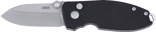 Crkt Knives SQUID 2.2" FINE EDGE BLACK/Stainless Steel Button LOCK D2