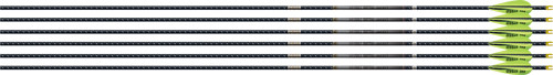 Easton 4mm Emj Match Grade 340 6-PACK with 3-Inch Aae Hybrid Vanes - Diamond Plated