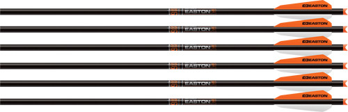 Easton XBOW Bolt Action 9mm Carbon 20" W/3" VANES HALF MOON 6-PK