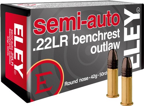 Eley Outlaw Semiauto Benchrest 22LR 42GR 50RD 100BX/Case