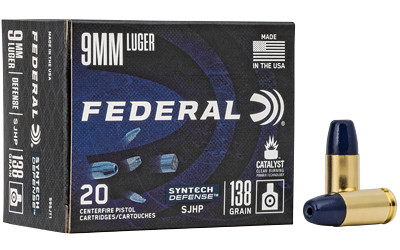 Federal Synthetic DEF 9mm 138GR SJHP 20/200