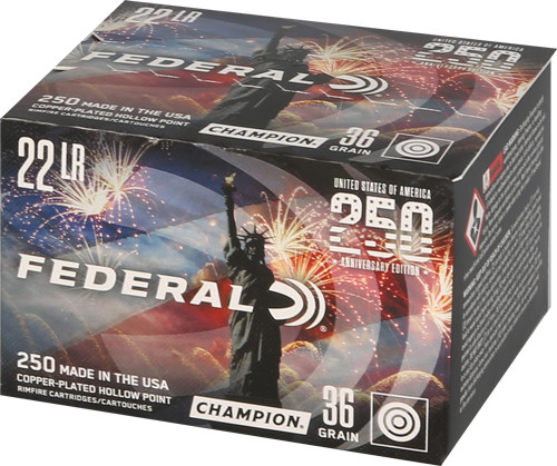 Federal 22LR 36GR HP 1260FPS 250RD 10BX/Case America 250TH