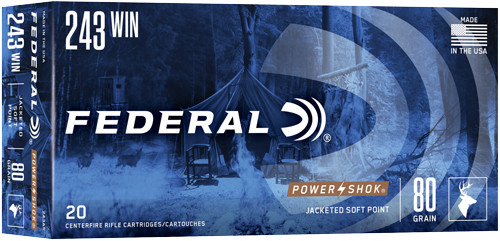 Federal Power-shok 243 WIN 80GR SP 20RD 10BX/Case