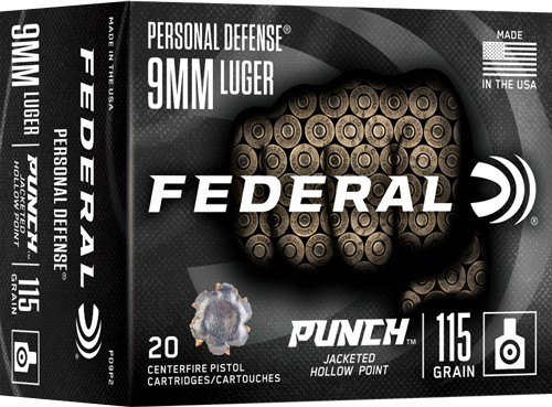 Federal PUNCH 9mm LUGER 115GR JHP 20RD 10BX/Case