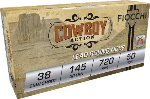 Fiocchi 38 S&W SHORT 145GR Lead-rn 50RD 20BX/Case