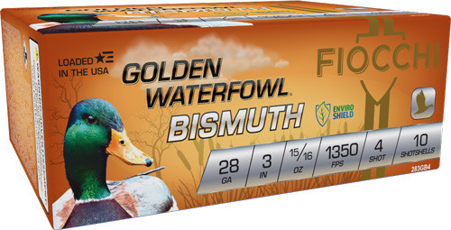 Fiocchi Golden Bismuth 28GA 3" 15/16OZ #4 10RD 10BX/Case