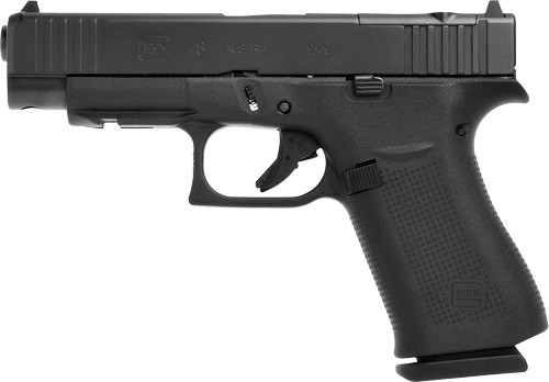 Glock 48 MOS 9mm LUGER Fixed Sights 10RD BLACK Polymer FRONT RAILS!