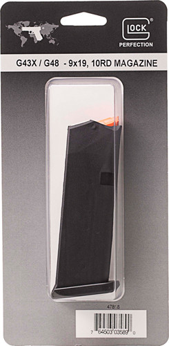 Glock G43X Magazine Accessory-magazines for Glock - 9mm LUGER (9X19,9mm PARABELUM), 10-Round