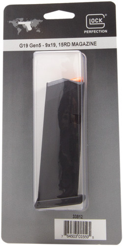 Glock G19 Gen 5 Magazine Accessory-magazines for Glock - 9mm LUGER (9X19,9mm PARABELUM), 15-Round
