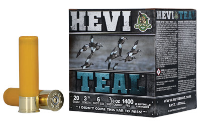 Hevi-shot TEAL 20GA 3" #6 25/250