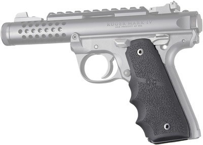 Hogue GRIPS RUGER 22/45 MKIV Rubber Grips/finger Grooves BL