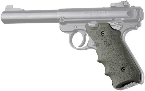 Hogue GRIPS RUGER MKIV Rubber GRIP With Finger Grooves Olive Drab
