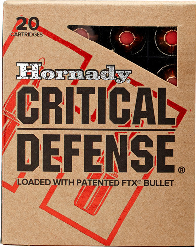Hornady Critical Defense 40 SW 165GR FTX 20RD 10BX/Case