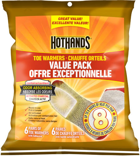 Hothands Toe Warmer Value Pack 6 Pairs Per 8 Hour with adhs