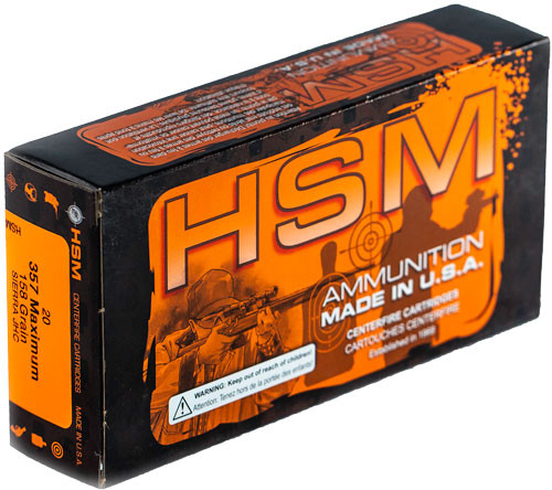Hsm Ammo 357 Maximum 158GR JHP 20RD 25BX/Case