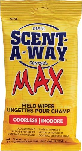 Hunters Specialties HS SCENT Elimination FIELD WIPES Scent-a-way MAX 24PK