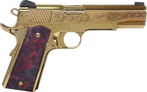 Iver Johnson Johnson EAGLE NOBLE WP 1911 45ACP 8RD Gold/ex. WOOD