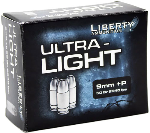 Liberty ULTRA LIGHT 9mm +P 9mm LUGER 50GR HP 20RD 50BX/Case