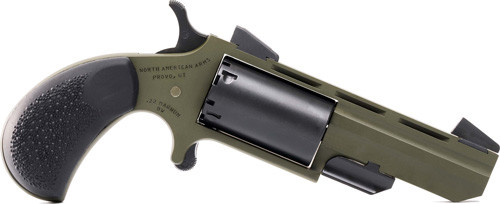 North American Arms NAA Huntsman Mini-revolvr 22WMR 2" FIXED Olive Drab Green Rubber