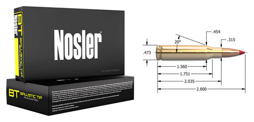 Nosler BT 7mm-08 REM 120GR Ballistic TIP 20RD 10BX/Case