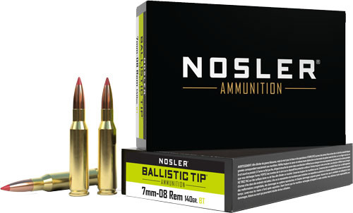 Nosler BT 7mm-08 REM 140GR Ballistic TIP 20RD 10BX/Case