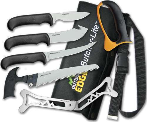 Outdoor Edge EDGE Butcher Lightweight 8-PC Roll-pak GAME Processing KIT