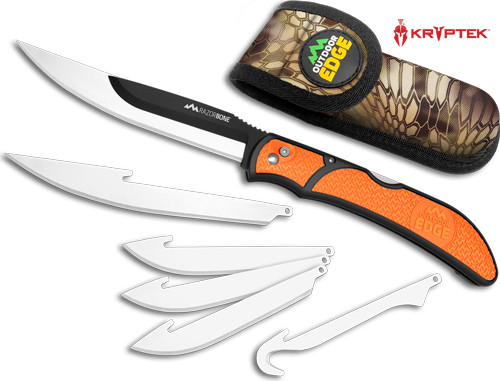 Outdoor Edge EDGE RAZOR BONE 6-BLD COMBO SET Orange Blister PACK