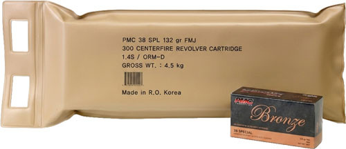Pmc AMMO 38 Special 132GR. FMJ-RN 300 Round Battle PK 3BP/Case