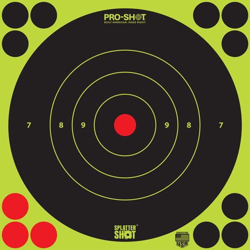 Pro-shot Products Splatter SHOT Target Bullseye 8" GREEN Peel/stick 6EA