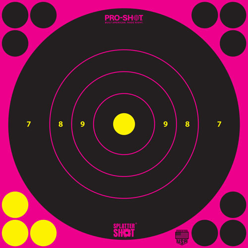 Pro-shot Products Splatter SHOT Target Bullseye 8" PINK Peel/stick 6EA